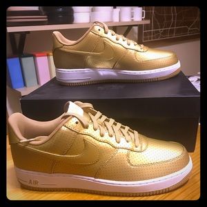 NEW - Gold Nike Air Force Ones